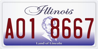 IL license plate A018667