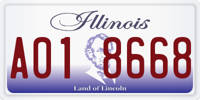 IL license plate A018668