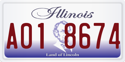 IL license plate A018674