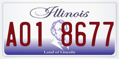 IL license plate A018677