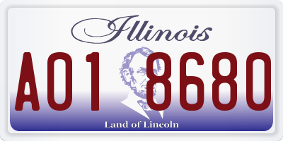 IL license plate A018680
