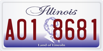 IL license plate A018681