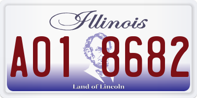 IL license plate A018682