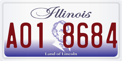 IL license plate A018684
