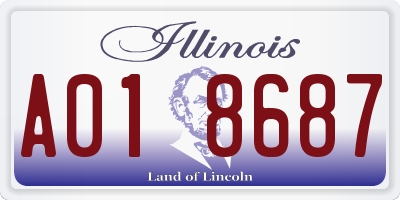 IL license plate A018687