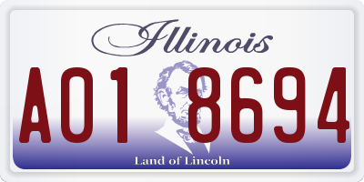 IL license plate A018694