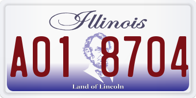 IL license plate A018704