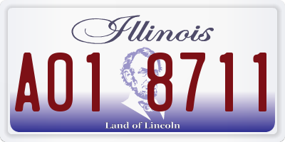 IL license plate A018711