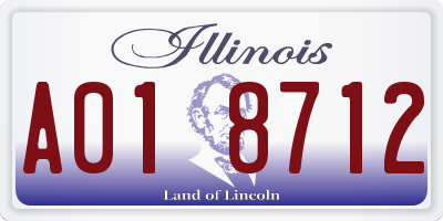 IL license plate A018712