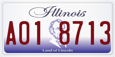IL license plate A018713