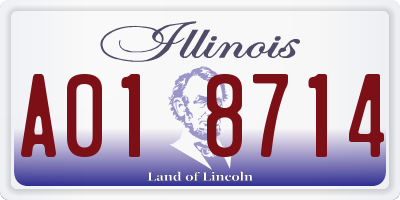 IL license plate A018714