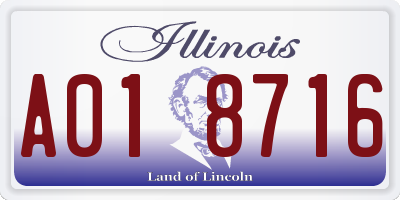 IL license plate A018716