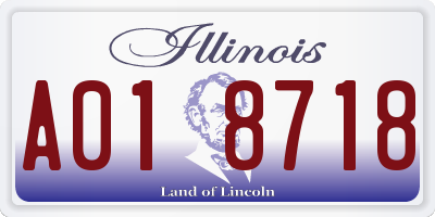 IL license plate A018718