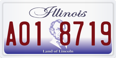 IL license plate A018719