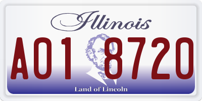 IL license plate A018720