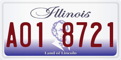 IL license plate A018721