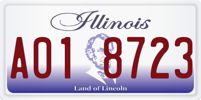 IL license plate A018723
