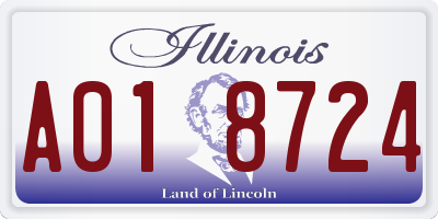 IL license plate A018724