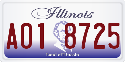 IL license plate A018725