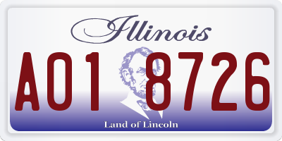 IL license plate A018726