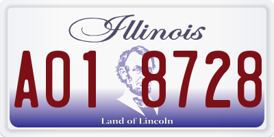 IL license plate A018728