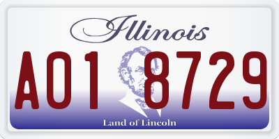IL license plate A018729