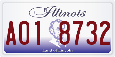 IL license plate A018732