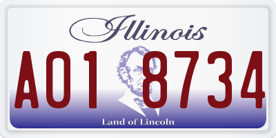 IL license plate A018734
