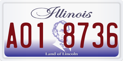 IL license plate A018736