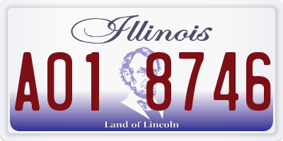 IL license plate A018746