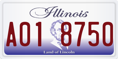 IL license plate A018750