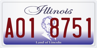 IL license plate A018751