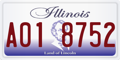 IL license plate A018752