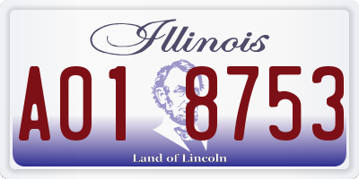 IL license plate A018753