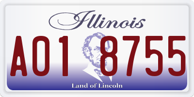 IL license plate A018755