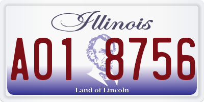 IL license plate A018756