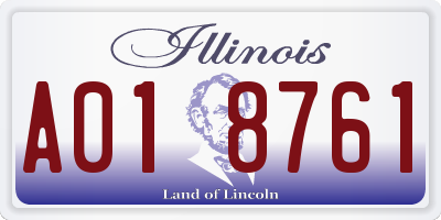 IL license plate A018761