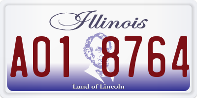 IL license plate A018764