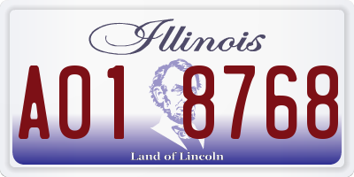 IL license plate A018768
