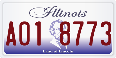 IL license plate A018773