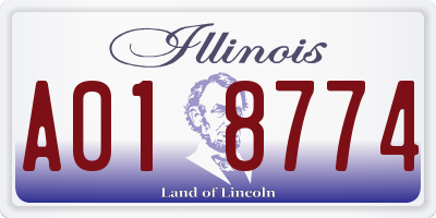 IL license plate A018774