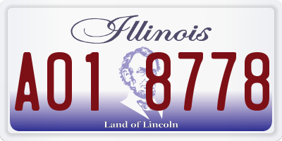 IL license plate A018778