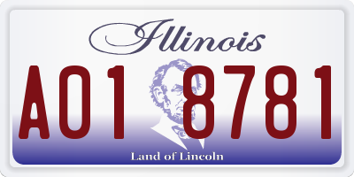 IL license plate A018781