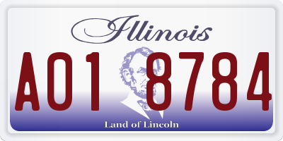 IL license plate A018784
