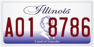 IL license plate A018786