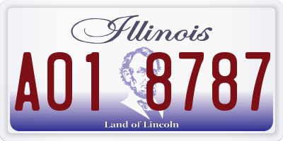 IL license plate A018787