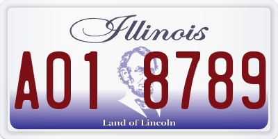 IL license plate A018789