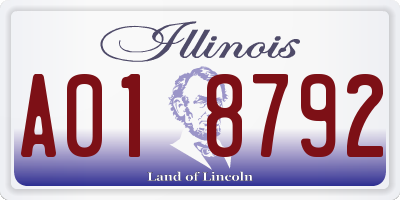 IL license plate A018792