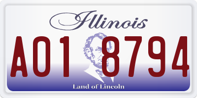 IL license plate A018794