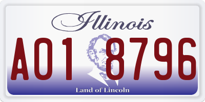 IL license plate A018796